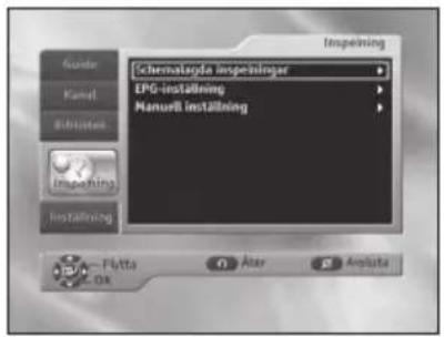 Inspening Guide Kabel Biljästen Inspening Inställning Chermalsgåsta inspesningar EPG-inställning ManurB inställning Futta Äster Amplura