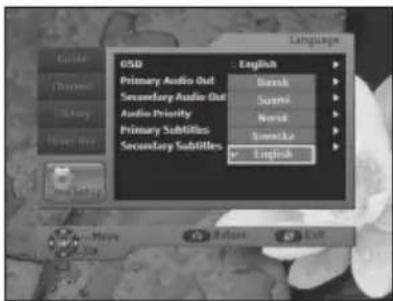 Language GSD : English Primary Audio Out Secondary Audio Out Audio Priority Primary Substitiies Secondary Substitiies Barnish Sunrise Norish SweeLike English
