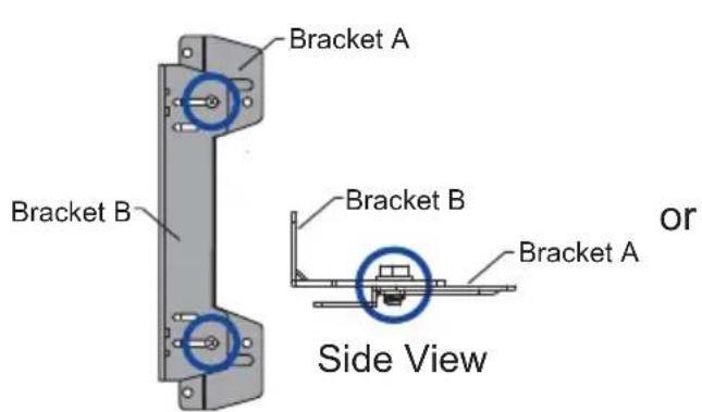 Bracket A Bracket B Bracket B or Bracket A Side View