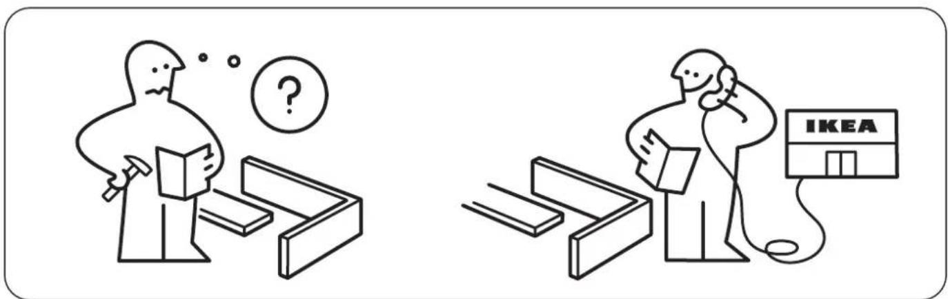Illustration showing two scenes: one with a person thinking and holding a book, the other with a person examining books and a IKEA device.