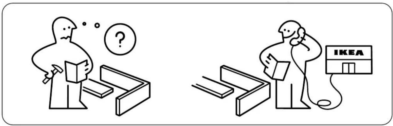 Illustration showing two scenes: one with a person thinking and holding a book, the other with a person examining books and a IKEA store.