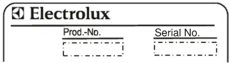 Electrolux Prod.-No. Serial No.