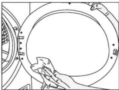BEKO DS7334 PX0 - Pluisfilter / Binnenkant vuldeur reinigen - 3