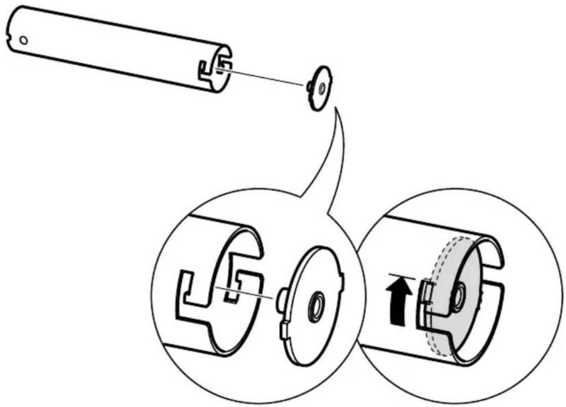 Technical diagram illustrating mechanical assembly with labeled components and directional arrows indicating motion or movement.