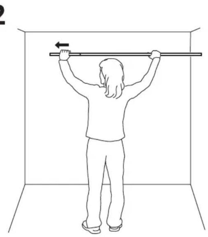 Line drawing of a person performing pull-ups on a bar inside a room (no text or symbols)