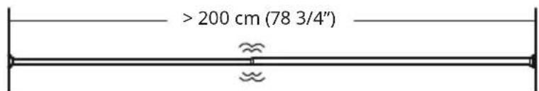 > 200 cm (78 3/4")