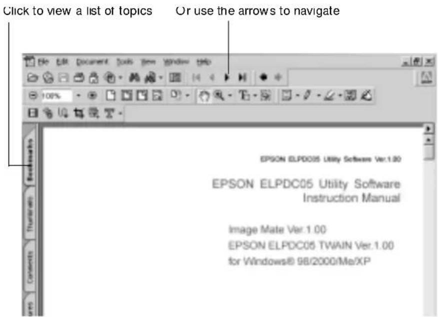 EPSON ELPDC05 - Viewing the On-Screen Manual - 1