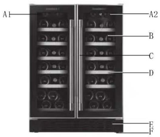 HOOVER HWCB 60D UKBM - HWCB 60DD UKBM: 2 Single Zones (Left & Right)--19+19 Bottles - 1