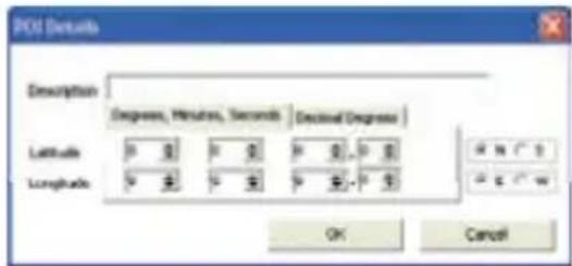 POI Details Description Degree, Minutes, Seconds Decimal Degree Latitude Longitude OK Cancel