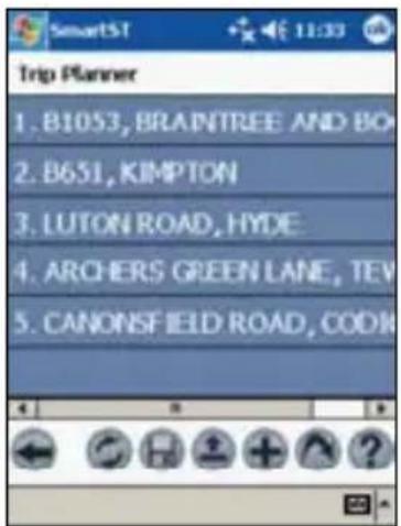 SmartST 11:33 Trip Planner 1. B1053, BRAINTREE AND BO 2. B651, KIMPTON 3. LUTON ROAD, HYDE 4. ARCHERS GREEN LANE, TEV 5. CANONSFIELD ROAD, CODN