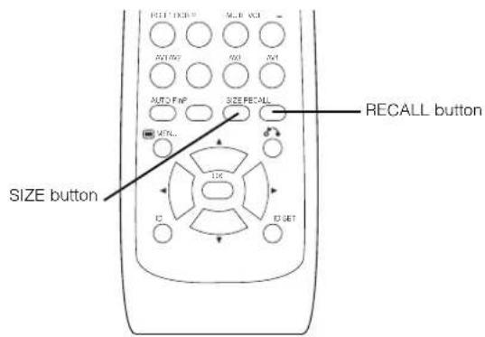 SIZE button AUTO FNP SIZE RECALL RECALL button C C SET