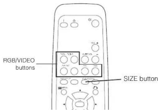 RGB/VIDEO buttons SIZE button