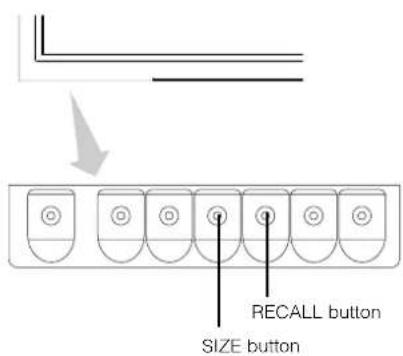 RECALL button SIZE button