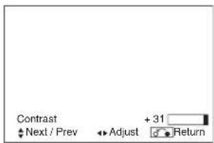 Contrast + 31 Next / Prev Adjust Return