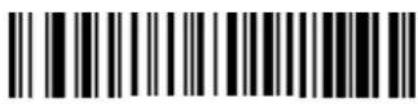 Black and white barcode image with vertical lines and a central dot