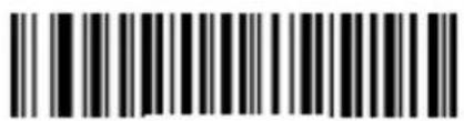 Black and white barcode image with vertical lines and a central dot