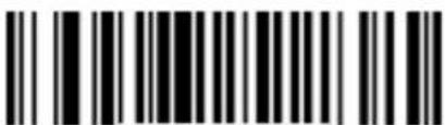 Black and white barcode image with vertical lines and a central dot