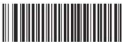 Black and white barcode image with vertical lines and a small number '1' at the bottom