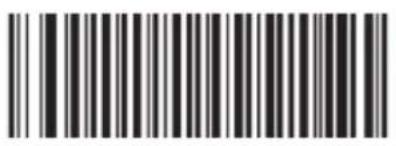 Black and white barcode image with vertical lines and a central dot