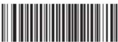 Black and white barcode image with vertical lines and a central dot