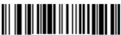 Black and white barcode image with vertical lines and a central dot
