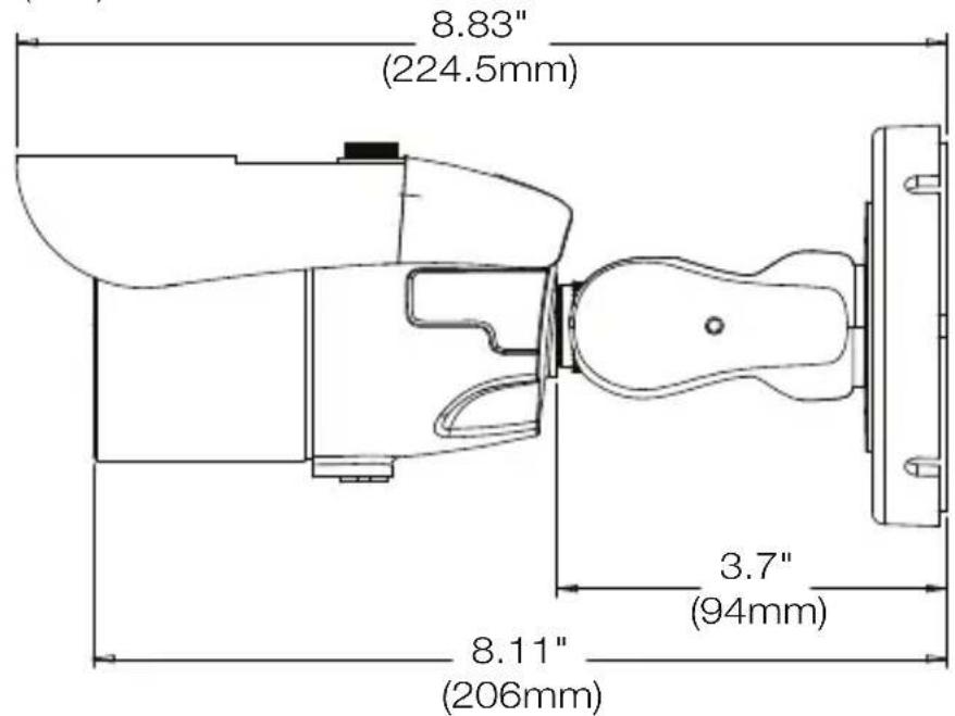 8.83" (224.5mm) 3.7" (94mm) 8.11" (206mm)
