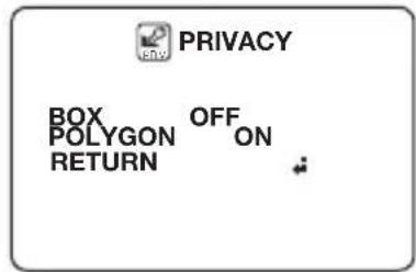 PRIVACY BOX OFF POLYGON ON RETURN