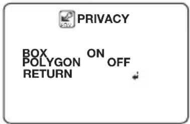 PRIVACY BOX ON POLYGON OFF RETURN