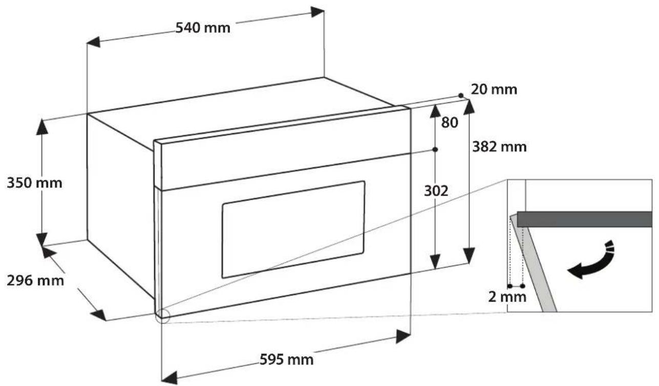 540 mm 350 mm 296 mm 595 mm 80 302 20 mm 382 mm 2 mm