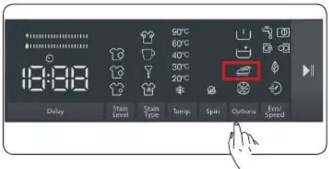 18:88 90°C 60°C 40°C 30°C 20°C Delay Strain Level Strain Type Temp. Spin Options Eco/Speed