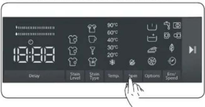 19:00 90°C 60°C 40°C 30°C 20°C Delay Stain Level Stain Type Temp. Spin Options Eco/Speed
