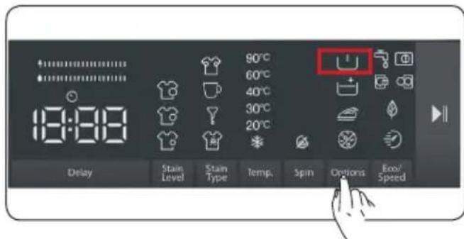 90°C 60°C 40°C 30°C 20°C 18:88 Delay Stain Level Stain Type Temp. Spin Options Eco/Speed