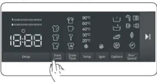 90°C 60°C 40°C 30°C 20°C Delay Strain Level Strain Type Temp. Spin Options Eco/Speed