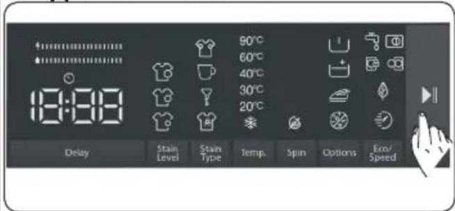 90°C 60°C 40°C 30°C 20°C Delay Stain Level Stain Type Temp. Spin Options Eco/Speed
