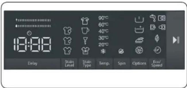 19:88 90°C 60°C 40°C 30°C 20°C Delay Strain Level Strain Type Temp. Spin Options Eco/Speed