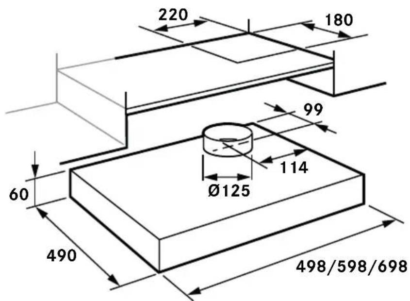 220 180 99 60 Ø125 114 490 498/598/698