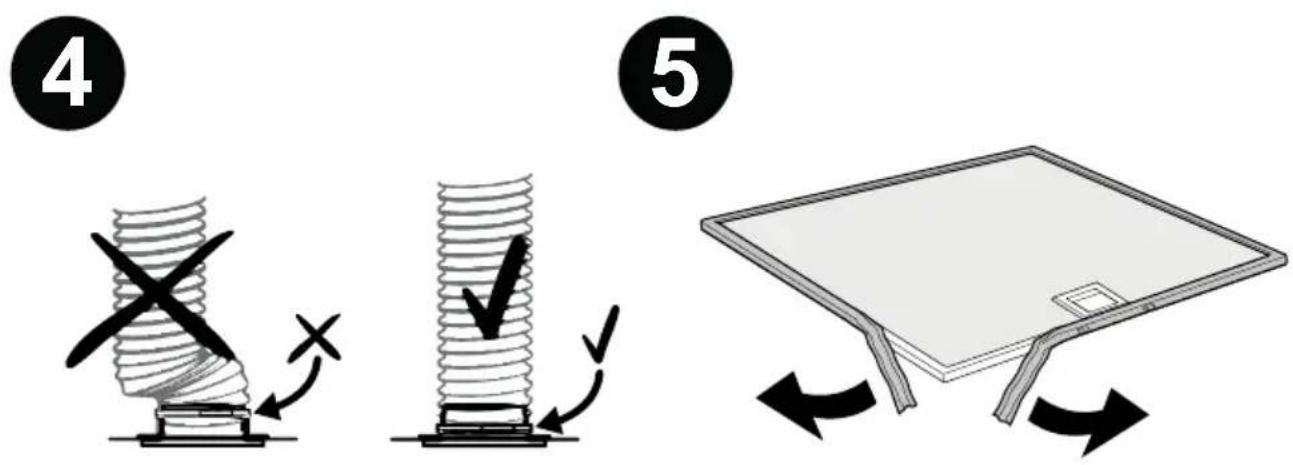 Diagram illustrating three steps of a mechanical press or folding process: press, check, and folding.