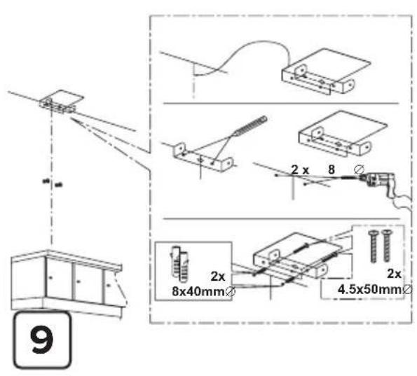2x 8 2x 8x40mm Ø 2x 4.5x50mm Ø 9