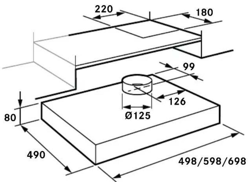 220 180 99 Ø125 126 80 490 498/598/698
