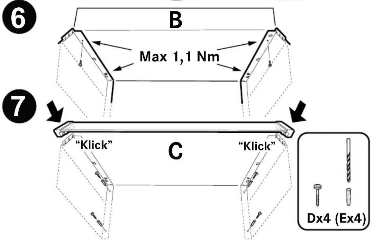 6 B Max 1,1 Nm 7 "Klick" C "Klick" Dx4 (Ex4)