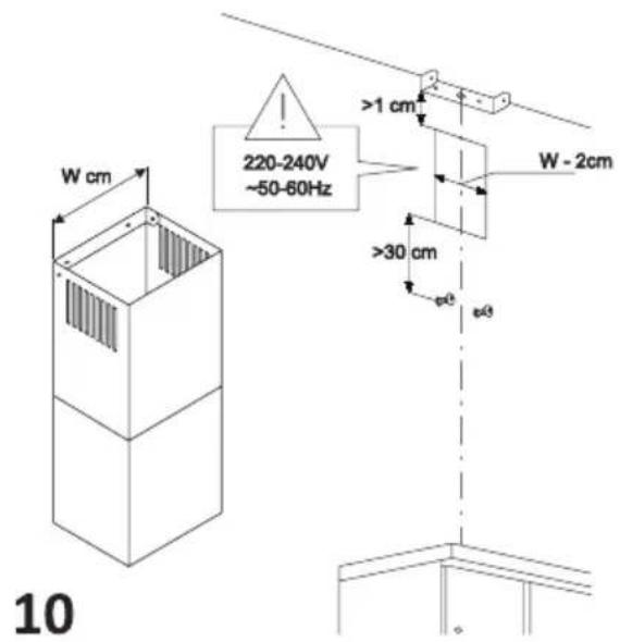 W cm 220-240V ~50-60Hz >1 cm W - 2cm >30 cm φ0 φ0 10