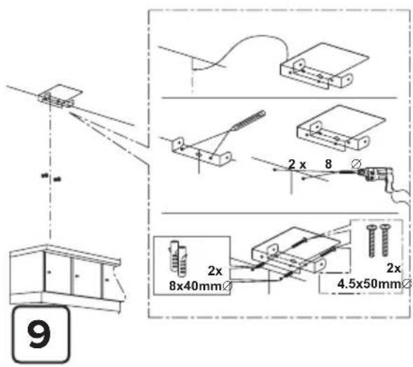 2x 8 2x 8x40mm 2x 4.5x50mm 9