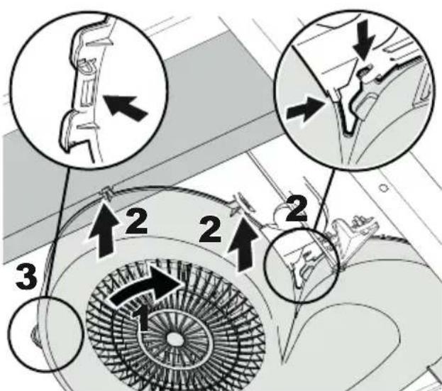 Diagram illustrating aircraft wing structure with numbered annotations and directional arrows indicating movement or positioning.