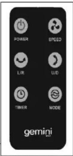 POWER SPEED L/R U/D TIMER MODE gemini