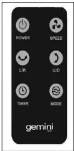POWER SPEED L/R U/D TIMER MODE gemini