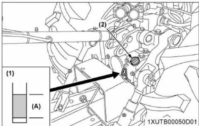KUBOTA M5N-111HDRC12 - Checking transmission fluid level - 1