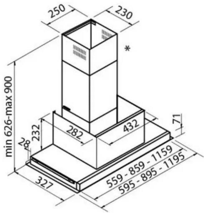 250 230 * min 626-max 900 232 282 432 71 327 559 - 859 - 1159 595 - 895 - 1195