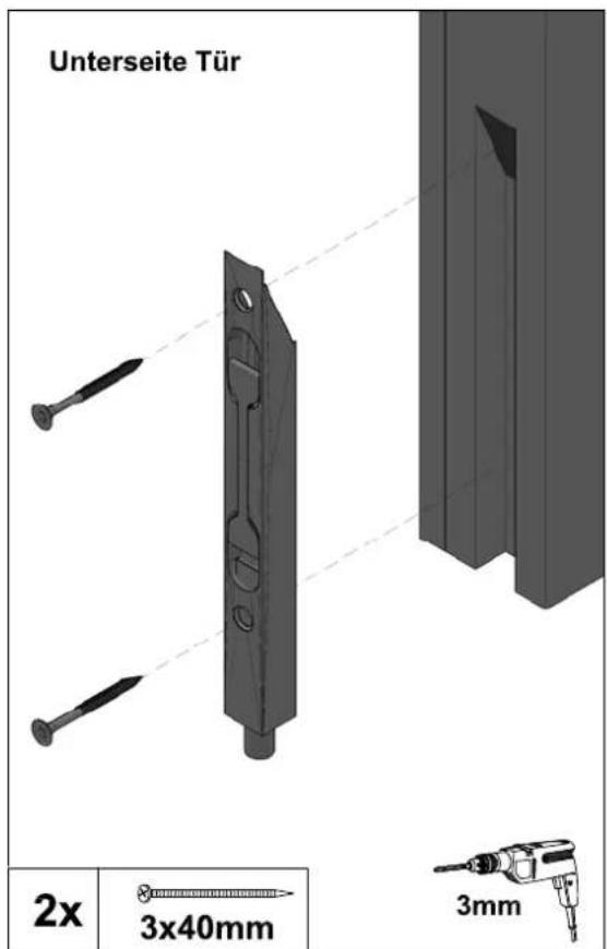 Unterseite Tür 2x 3x40mm 3mm