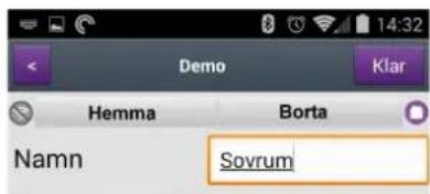 Demo Klar Hemma Borta Namn Sovrum