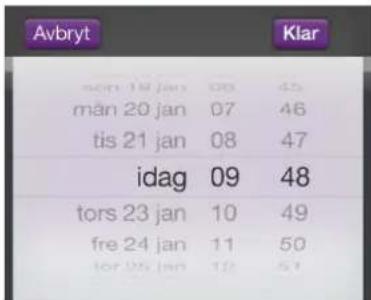 Avbryt Klar sen 19 jan 08 45 man 20 jan 07 46 tis 21 jan 08 47 idag 09 48 tors 23 jan 10 49 fre 24 jan 11 50 for 25 jan 12 51